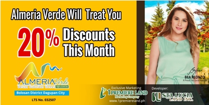 Almeria Verde will treat you 20% discounts this month.