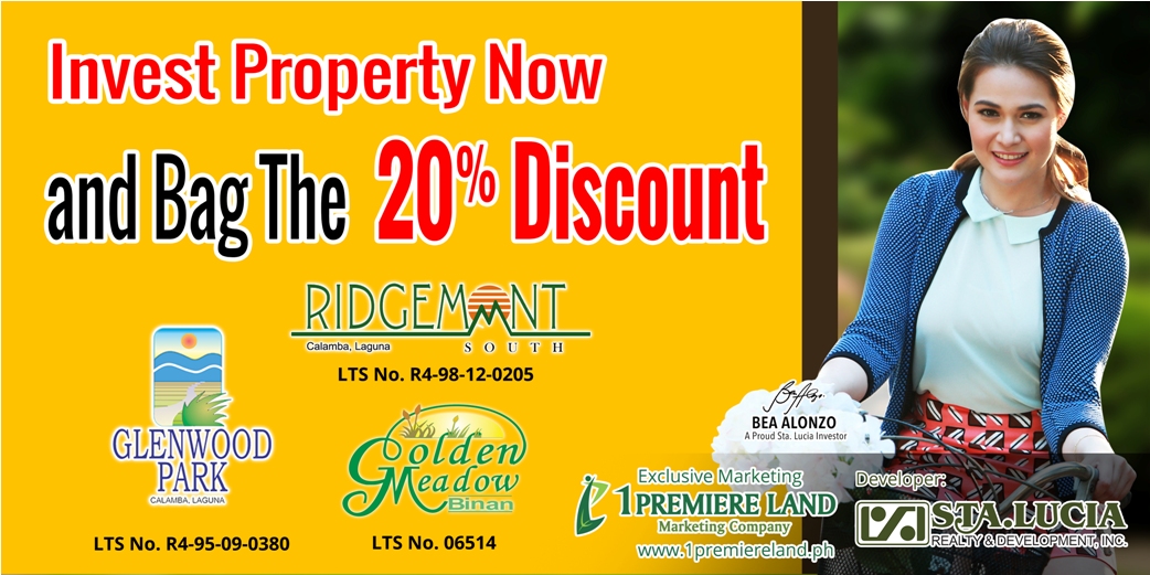 Invest property now and bag the 20% discounts.